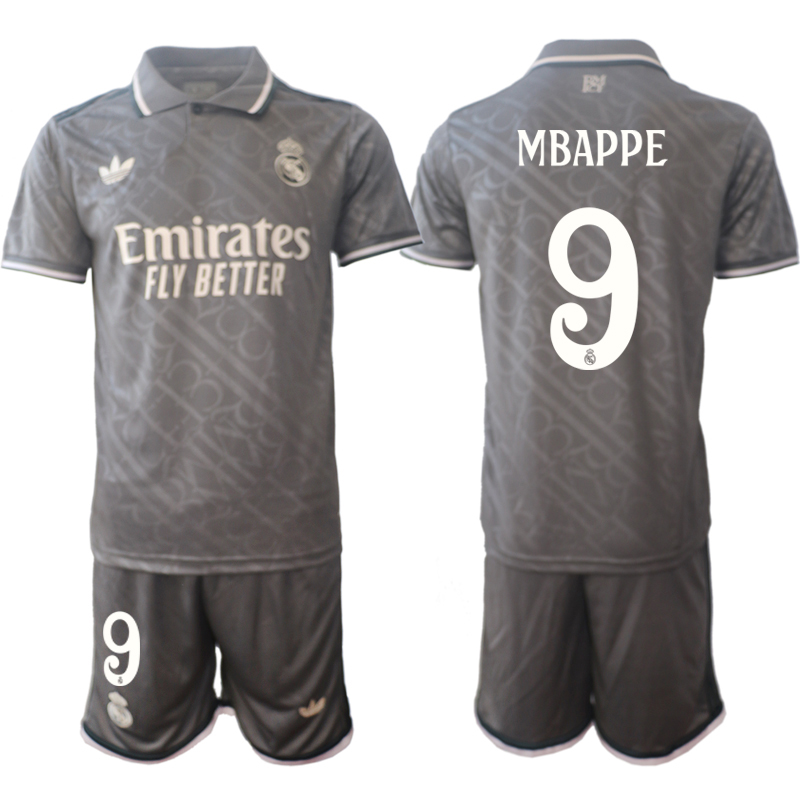 Men 2024-2025 Club Real Madrid away Grey #9 Soccer Jersey